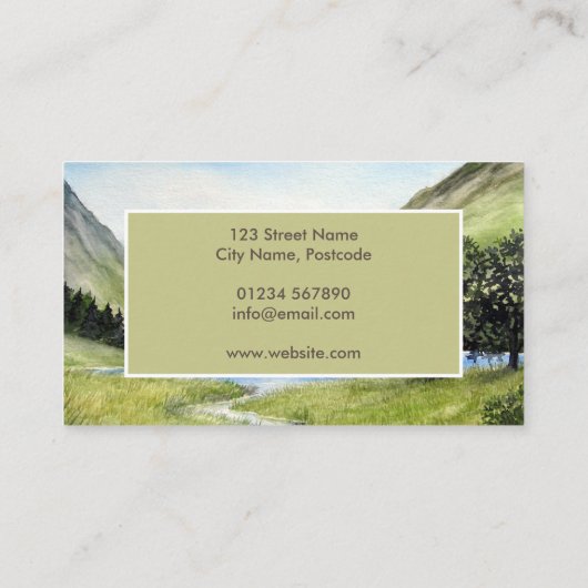 バターメアレイクディストリクトイングランドランドスケープ 名刺 (裏面)