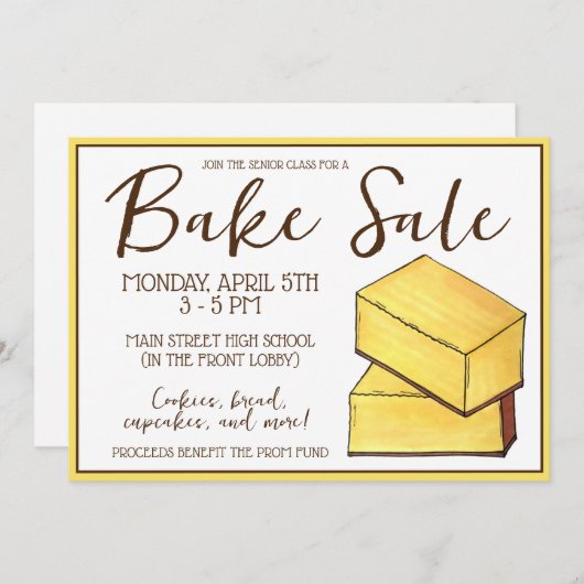 バターモチハワイアンフードデザートベイクセール 招待状 (正面/裏面)