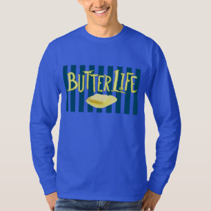 バターライフティール(緑がかった色)ストライプBG Tシャツ