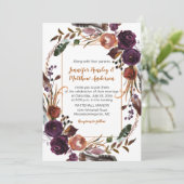 バターラムラストダークパープルバラリース結婚ズ 招待状 (スタンド正面)