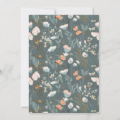 バターリーとワイルドフラワーデザインの誓いの更新 招待状 (裏面)