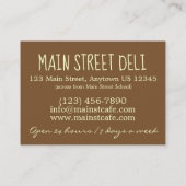 バター付きコーンブレッド南部ソウルフードスプーンパン 名刺 (裏面)