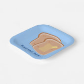 バター付きトーストのグラフィックとカスタムあなたの文字 ペーパープレート (傾斜あり)