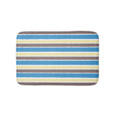 バター付きポップコーンコーヒーブラウンソニックブルーストライプズ バスマット (正面)