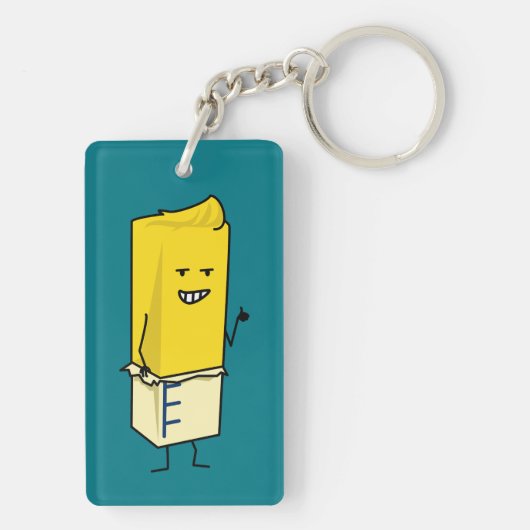 バター幸せな親指のバター付きのバターのような棒 キーホルダー (裏面)