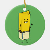バター幸せな親指のバター付きのバターのような棒 セラミックオーナメント (正面)