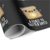 バター日にトーストおもしろいフードプンダークBg ラッピングペーパー (ロールコーナー)