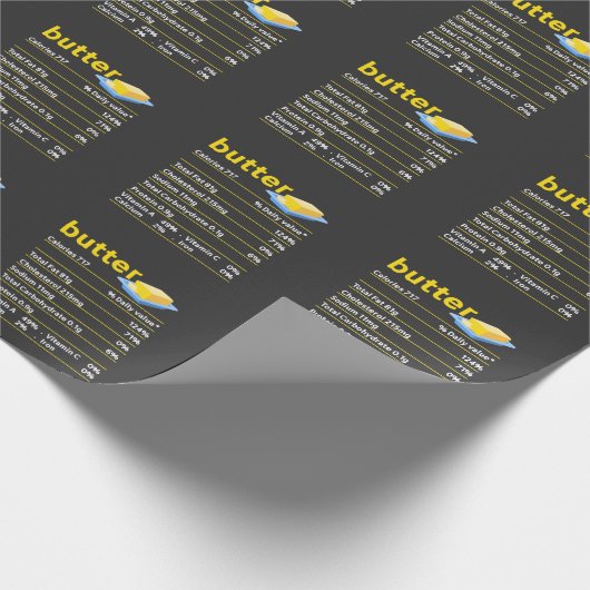 バター栄養おもしろいファクツフード脂肪ユーモア ラッピングペーパー (角)