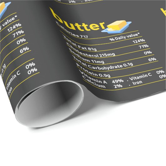 バター栄養おもしろいファクツフード脂肪ユーモア ラッピングペーパー (ロールコーナー)