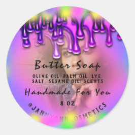 バター石鹸化粧品手作り自筆写真 ラウンドシール