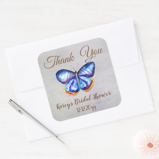 バター素朴リーブライダルシャワースクエアステッカー スクエアシール (封筒)