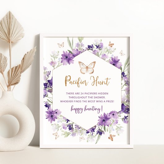 バター紫色の金ゴールドおしゃぶり狩りゲーム ポスター