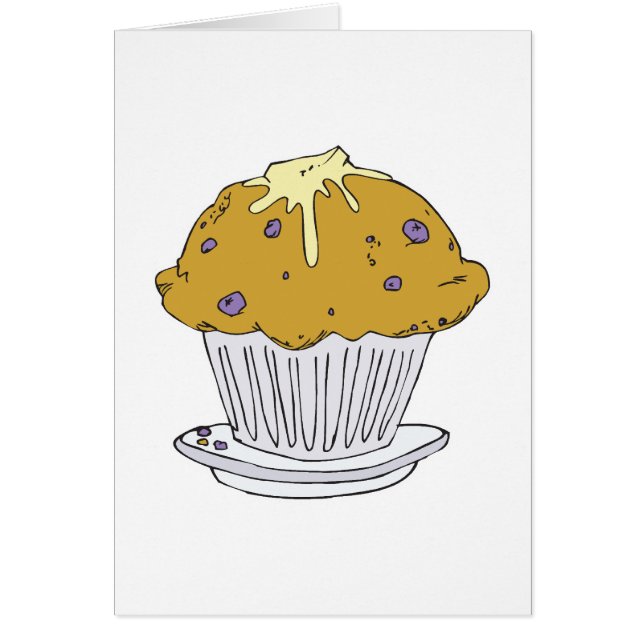 バター色のブルーベリーマフィン (正面)