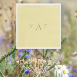 バター色イエローモノグラム結婚のカクテル スタンダードランチョンナプキン