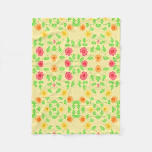 バター黄を入れたデザイナー用毛布 フリースブランケット (正面)