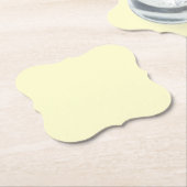 バター黄無地の色 |クラシックエレガント ペーパーコースター (アングル)