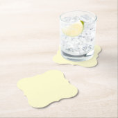 バター黄無地の色 |クラシックエレガント ペーパーコースター (インサイチュ)