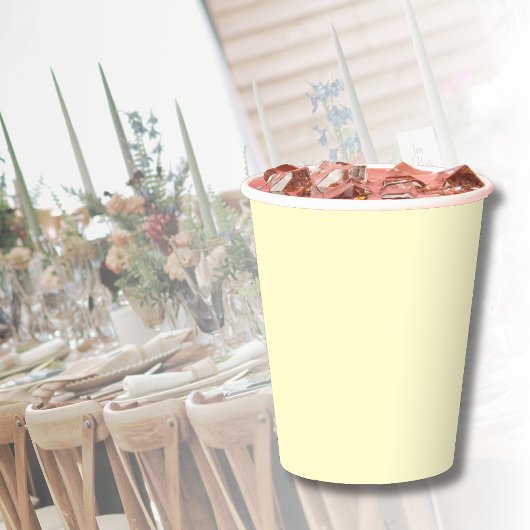 バター黄無地の色 |クラシックエレガント 紙コップ