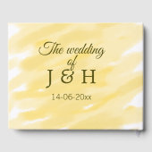 バター黄色のパステル結婚カップル名の名前のル ゲストブック (裏面)