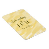 バター黄色のパステル結婚カップル名の名前のル マグネット (右側)