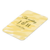 バター黄色のパステル結婚カップル名の名前のル マグネット (左側)