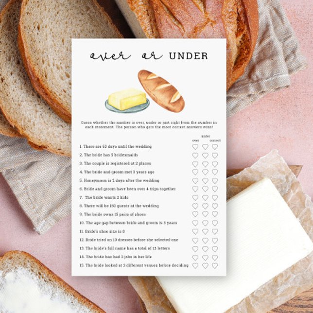 バター – オーバーまたはブライダルシャワーゲーム (クリエイターアップロード済み)