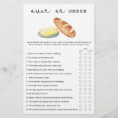 バター – オーバーまたはブライダルシャワーゲーム (正面)