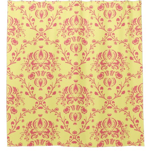 バター・クランベリーダマスク シャワーカーテン (正面)