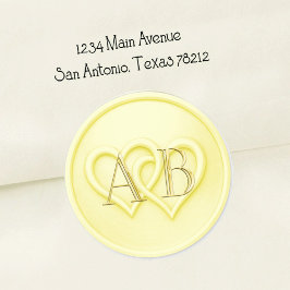 バター ツー ハーツ インタークタイン モノグラム ウェディング ラウンドシール