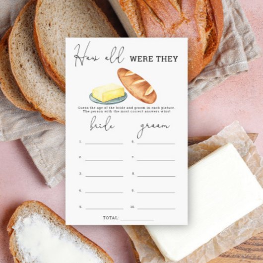 バター&パン。彼らは何歳だったブライダルゲーム