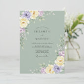 バター ライラック ペイント 結婚式 招待状 (スタンド正面)