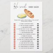 バター – 彼は彼女はブライダルシャワーゲームと言った (正面)