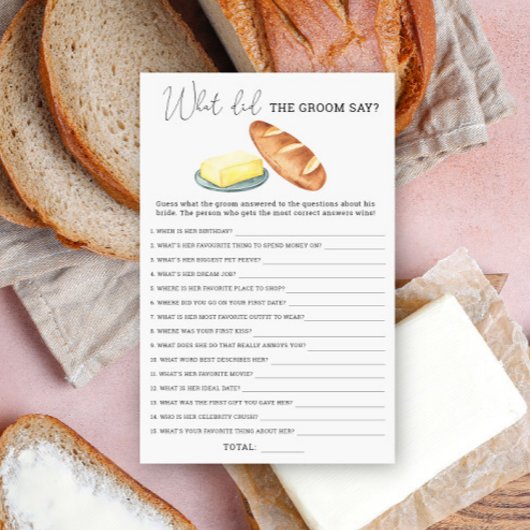 バター – 新郎は何と言ったブライダルゲーム