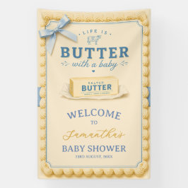 バター 赤ちゃん シャワー Life is Butter ウェルカムサイン 横断幕