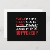 バタ吸ッカップのおもしろいデザイン ポストカード (正面/裏面)