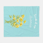 バタ吸ーカップを上げる フリースブランケット (正面(横))