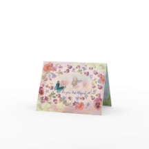 バタ図解入りの、写真付きのフライと植物ノートカード