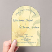 バタ淡い色のーイエローウォーター色のフローラ結婚ズ アクリル招待状 (インサイチュ (ポータブル))