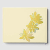 バタ淡い色のーイエローソフトブルーフローラ結婚ズ ゲストブック (裏面)