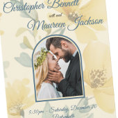 バタ淡い色のーイエローソフトブルーフローラ結婚ズ セーブザデート