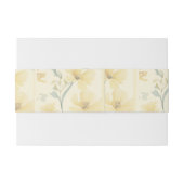 バタ淡い色のーイエローソフトブルーフローラ結婚ズ 招待状ベリーバンド (裏面例)