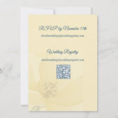 バタ淡い色のーイエローフローラウォーター結婚カラー 招待状 (裏面)
