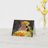 バタ色彩の鮮やかフライ様空白のメモカード カード (黄色い花)