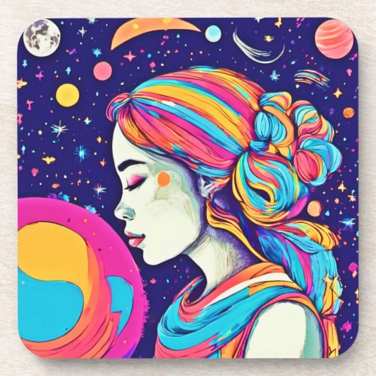 バダイストムーンガールアート コースター (正面)