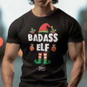 バダスの小妖精や小人家族と名前でクリスマスに一致 Tシャツ