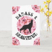 バダスアンドビューティフルウルフバラ勇気付けられるカード カード (黄色い花)