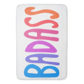 バダスカラフルカッコいいとおもしろい白 バスマット (正面縦)