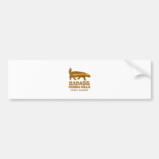 バダスコブラキラハニーバジャー バンパーステッカー (正面)