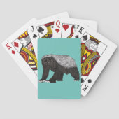 バダスハニーバッジャー恐れを知らない態度の動物アート トランプ (裏面)