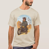 バダスバイクもしくは自転車に乗る人ドッグ Tシャツ (正面)